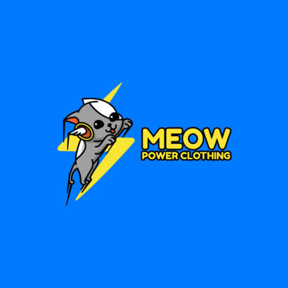 Streetwear Logo Template with the Illustration of an Energized Cat 264f-el1