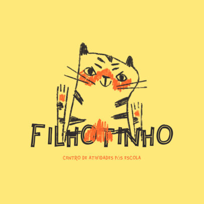 Daycare Logo Template Featuring a Cute Tiger Illustration 4253c